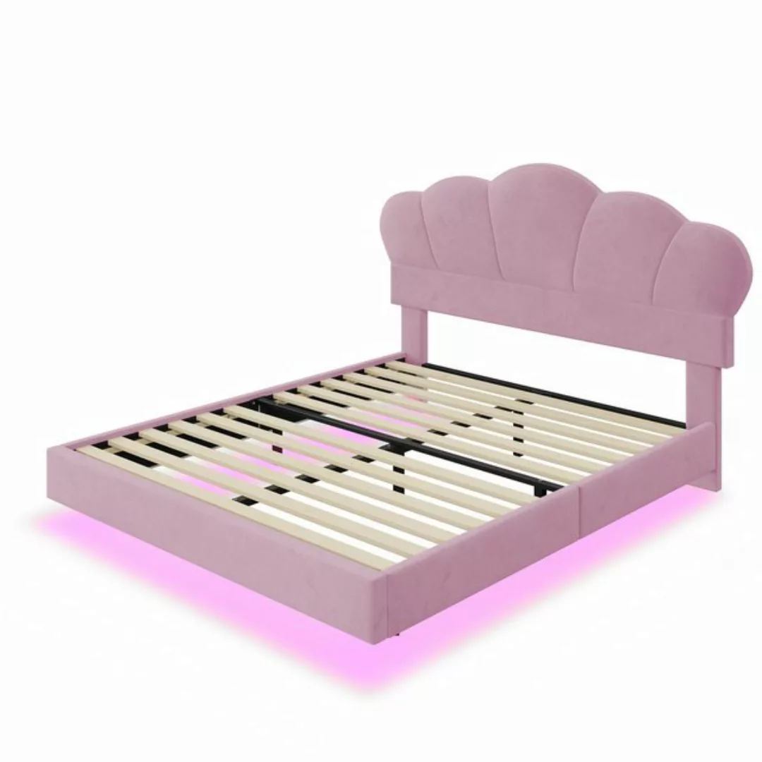 Romance Polsterbett Doppelbett Kinderbett Jugendbett, Mit LED-Lichtleiste S günstig online kaufen