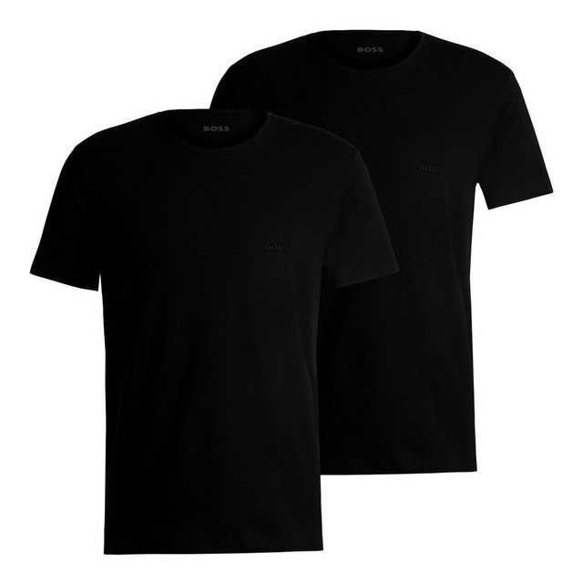 BOSS T-Shirt T-ShirtRN 2P ComfortS mit gesticktem Ton-in-Ton Logo günstig online kaufen