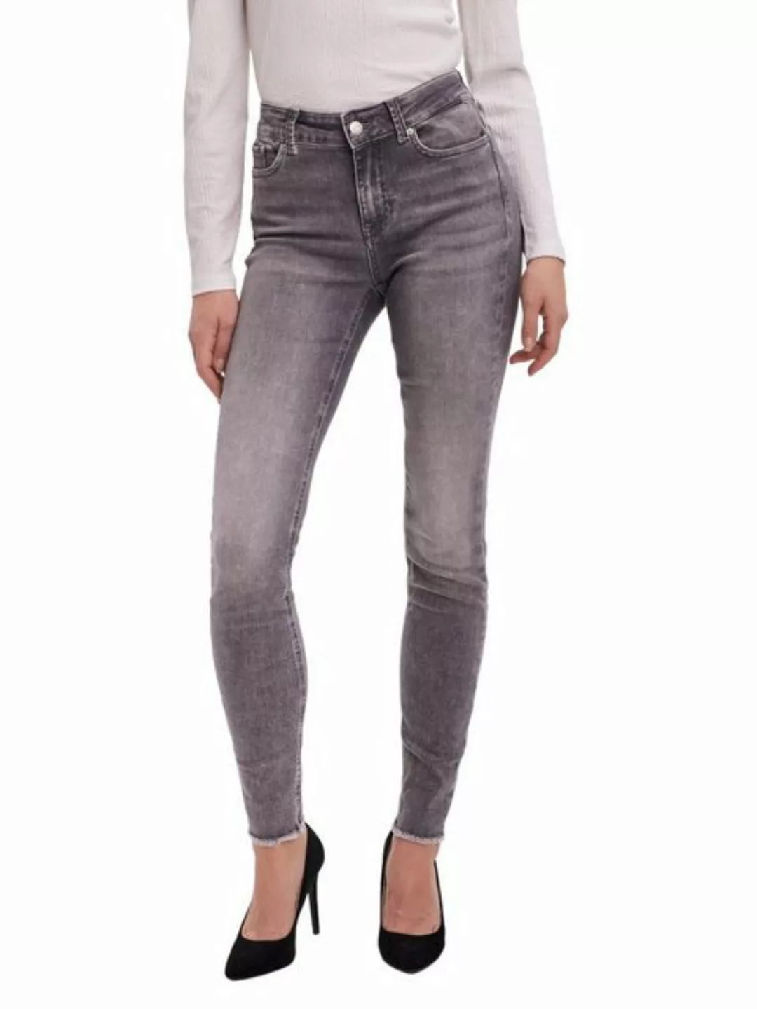VERO MODA Vmpeach Superweiche Mid Waist Ankle Skinny Fit Jeans Damen Blau günstig online kaufen