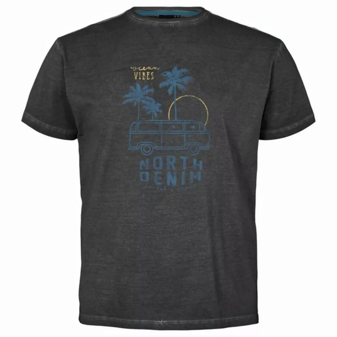 north 56 4 T-Shirt Vintage T-Shirt Palmen Druck von North 56Denim schwarz günstig online kaufen