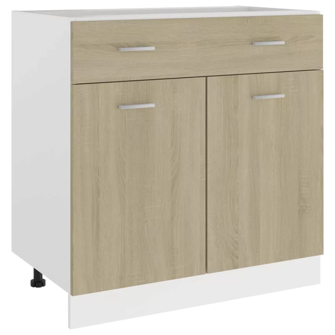 vidaXL Unterschrank Schubunterschrank Sonoma-Eiche 80x46x81,5 cm Spanplatte günstig online kaufen