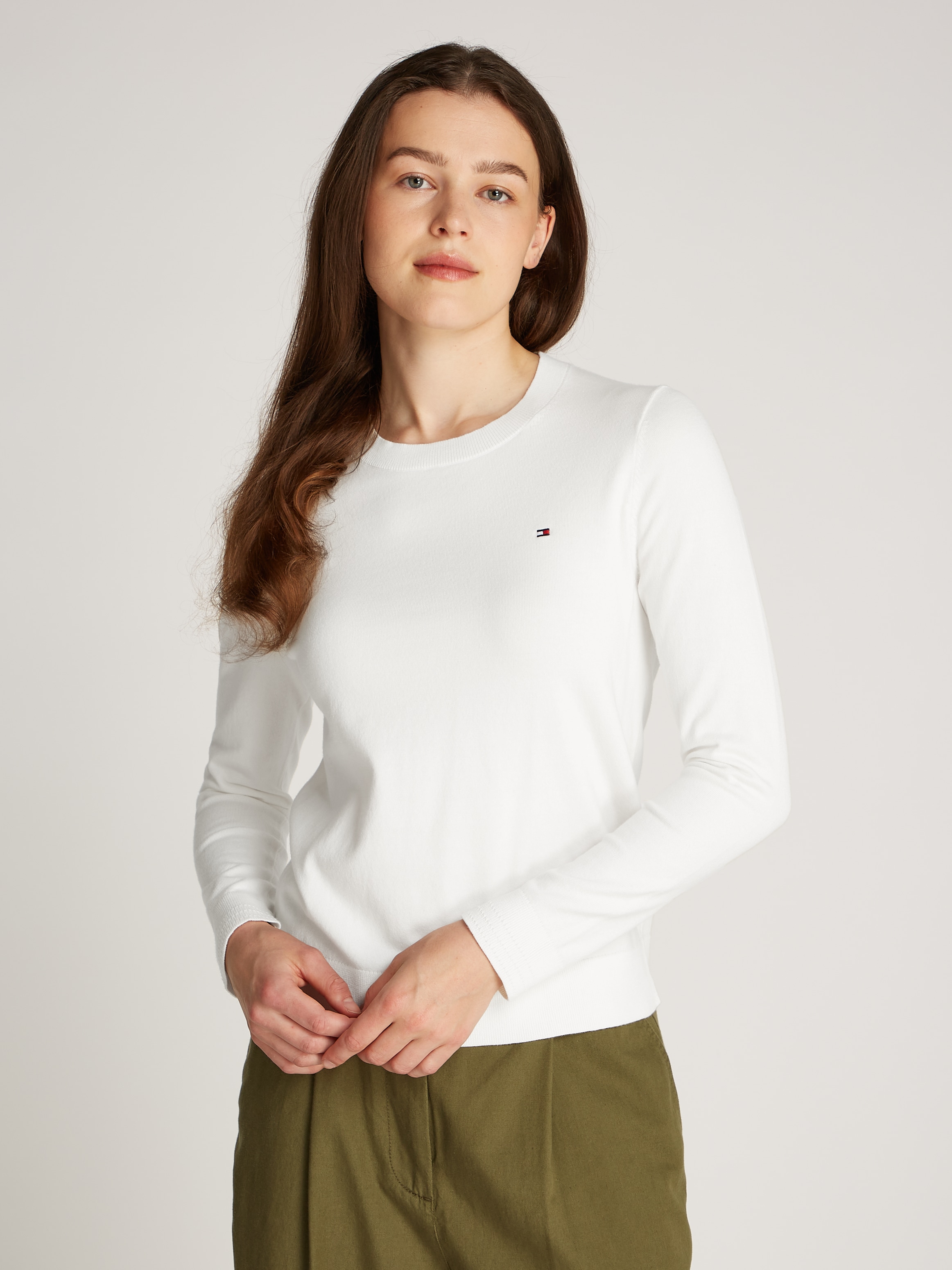 Tommy Hilfiger Rundhalspullover "CO JERSEY STITCH LS C-NK SWT", mit Logosti günstig online kaufen