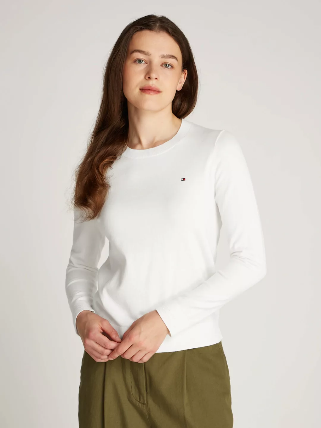 Tommy Hilfiger Rundhalspullover "CO JERSEY STITCH LS C-NK SWT", mit Logosti günstig online kaufen