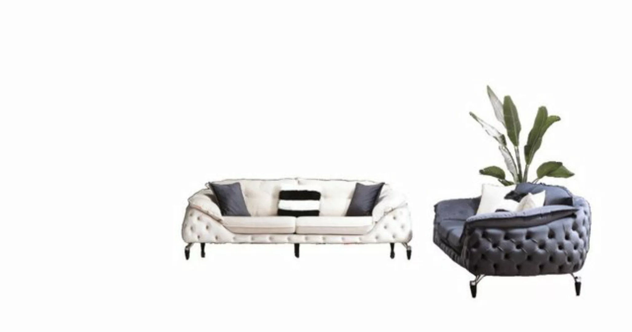 JVmoebel Chesterfield-Sofa Luxus Chesterfield Set 3+3+1 Sitzer moderne Couc günstig online kaufen