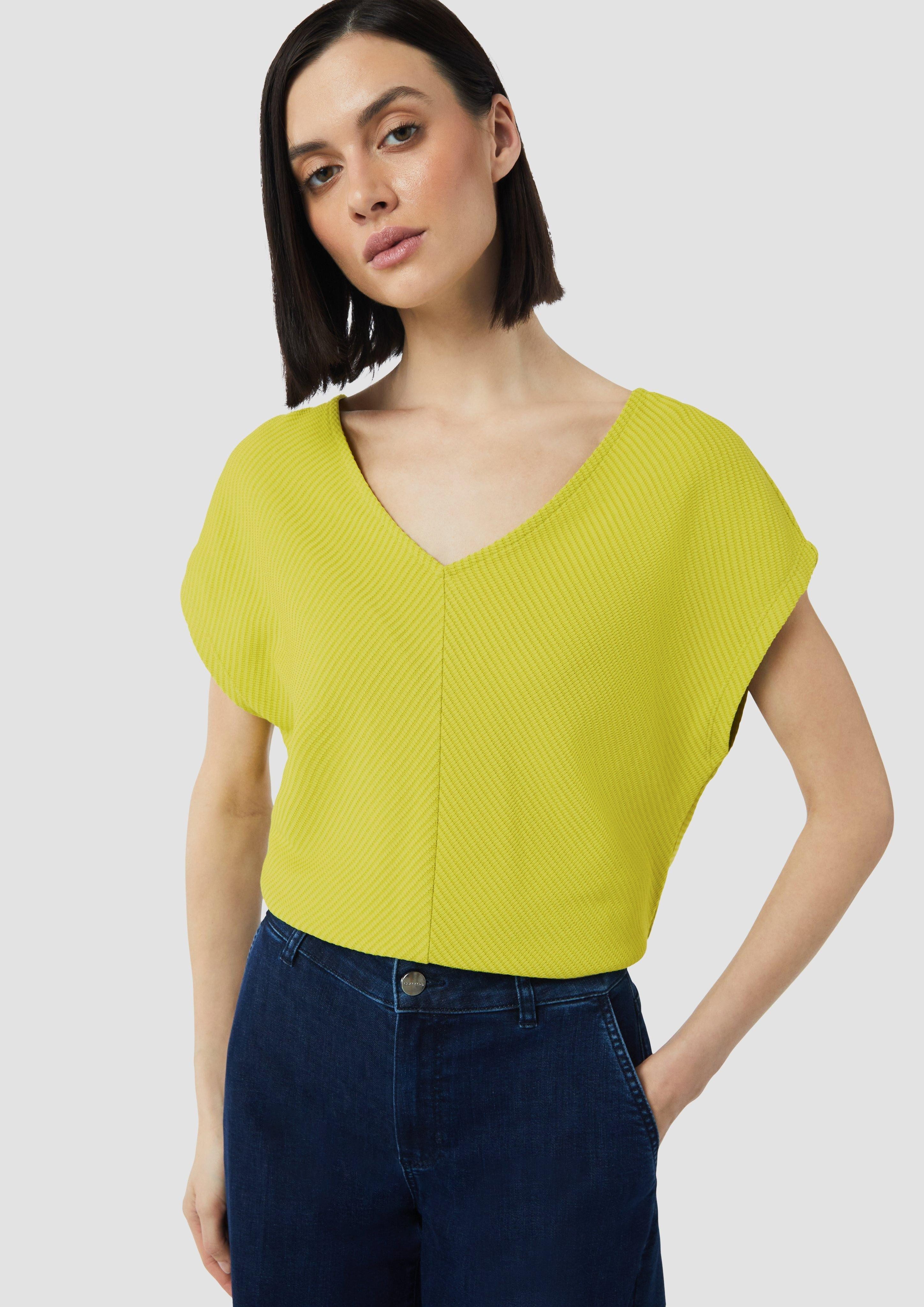 Comma Kurzarmshirt Relaxed-Fit-Shirt mit Struktur und günstig online kaufen