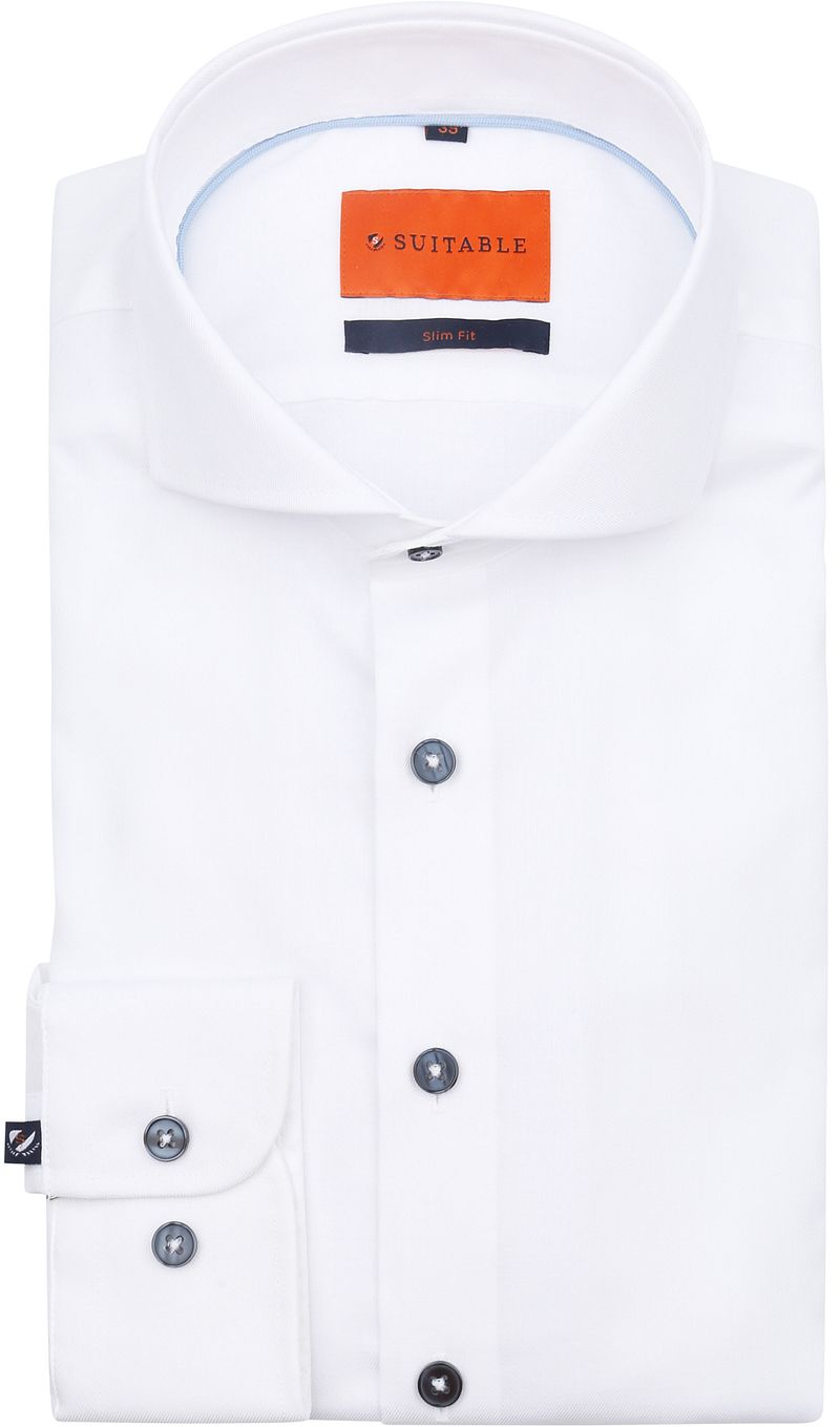 Suitable Melange Hemd Weiß - Größe 40 günstig online kaufen