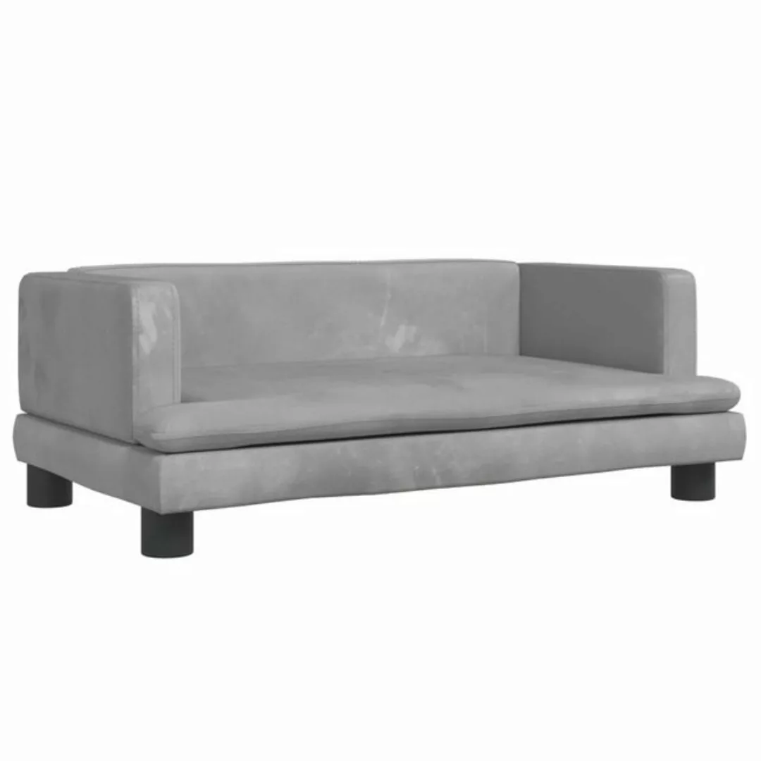 vidaXL Kindersofa Kindersofa Hellgrau 80x45x30 cm Samt Kindercouch Kindermö günstig online kaufen