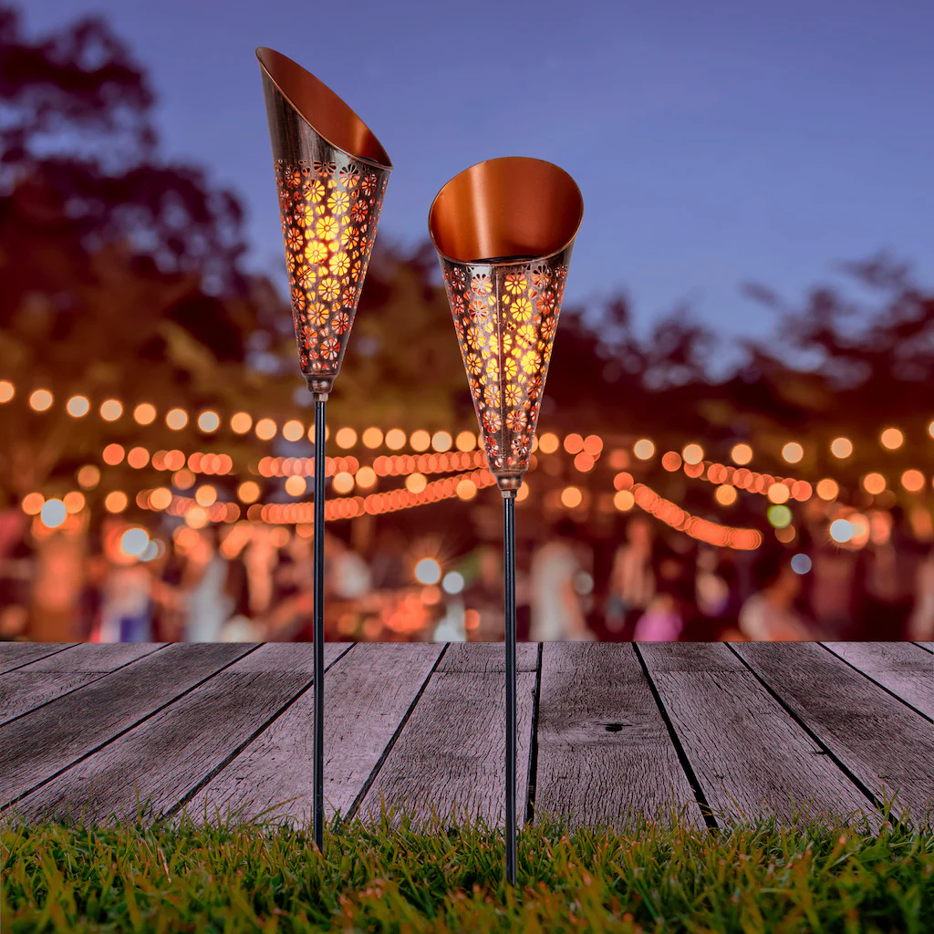 näve LED Solarleuchte "Torch", 1 flammig, Flammeneffekt, kupferfarben, Tric günstig online kaufen