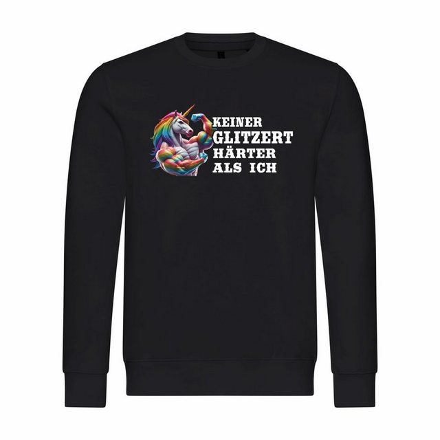 deinshirt Rundhalspullover Herren Sweatshirt Keiner glitzert härter als ich günstig online kaufen