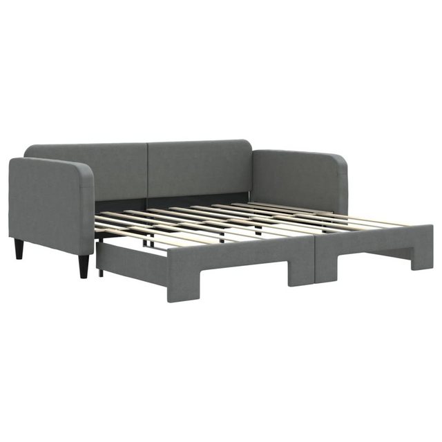 vidaXL Gästebett Gästebett Tagesbett Ausziehbar Dunkelgrau 90x190 cm Stoff günstig online kaufen