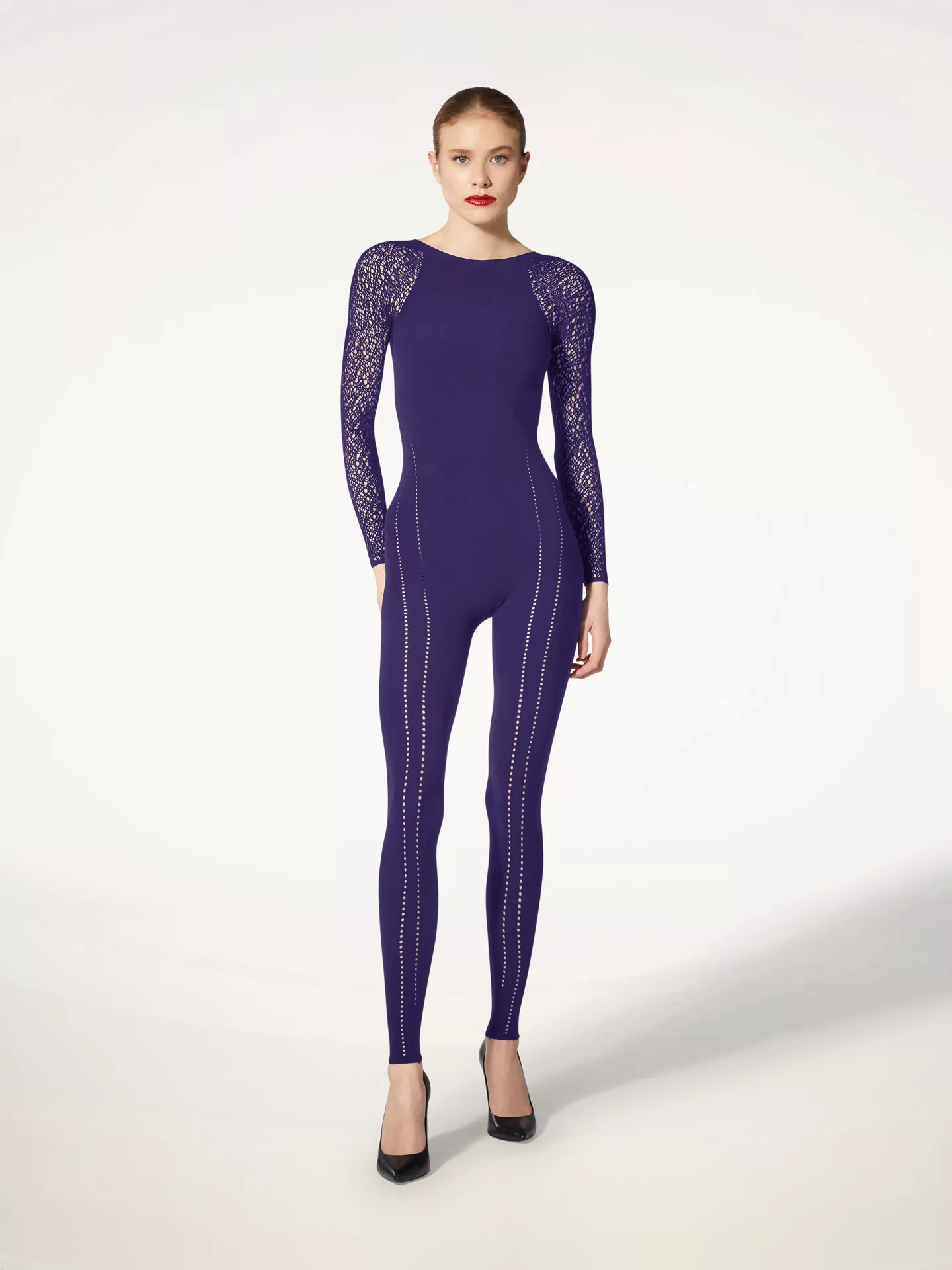 Wolford - W Net Jumpsuit, Frau, purple space, Größe: XS günstig online kaufen