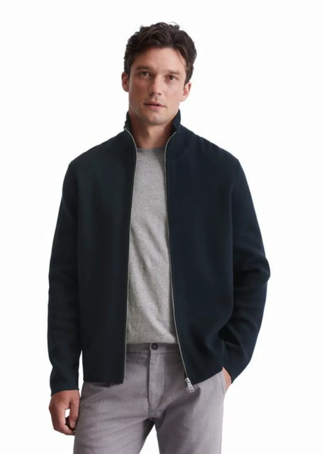 Marc O'Polo Strickjacke Zipped Trainer Jacket mit 2-Wege-Reißverschluss, St günstig online kaufen