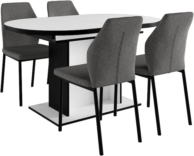 OTTO home Essgruppe »Basel, Tischgruppe mit Ausziehtisch«, (Set, 5 tlg.), B günstig online kaufen