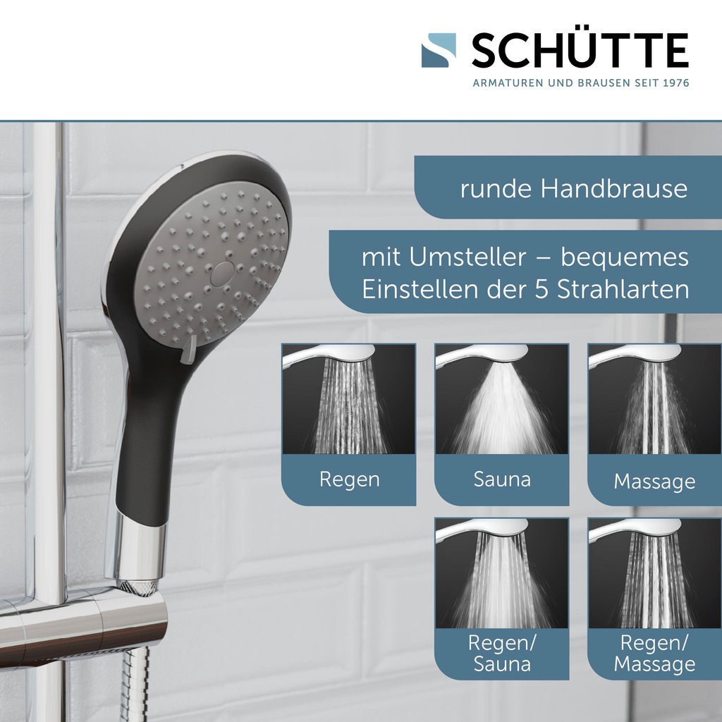 Schütte Handbrause Broadway Schwarz/Chrom günstig online kaufen