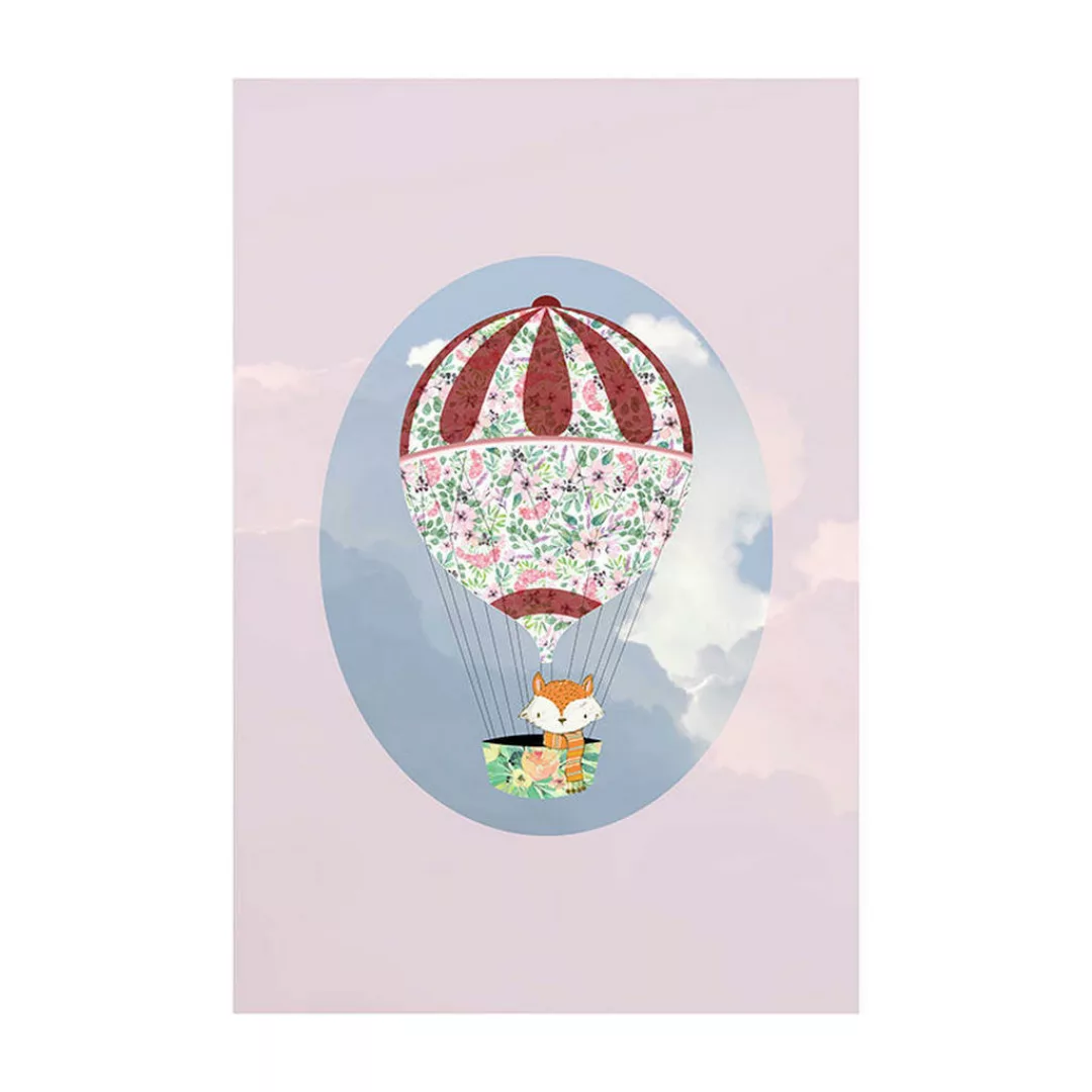 KOMAR Wandbild - Happy Balloon Rose - Größe: 50 x 70 cm mehrfarbig Gr. one günstig online kaufen
