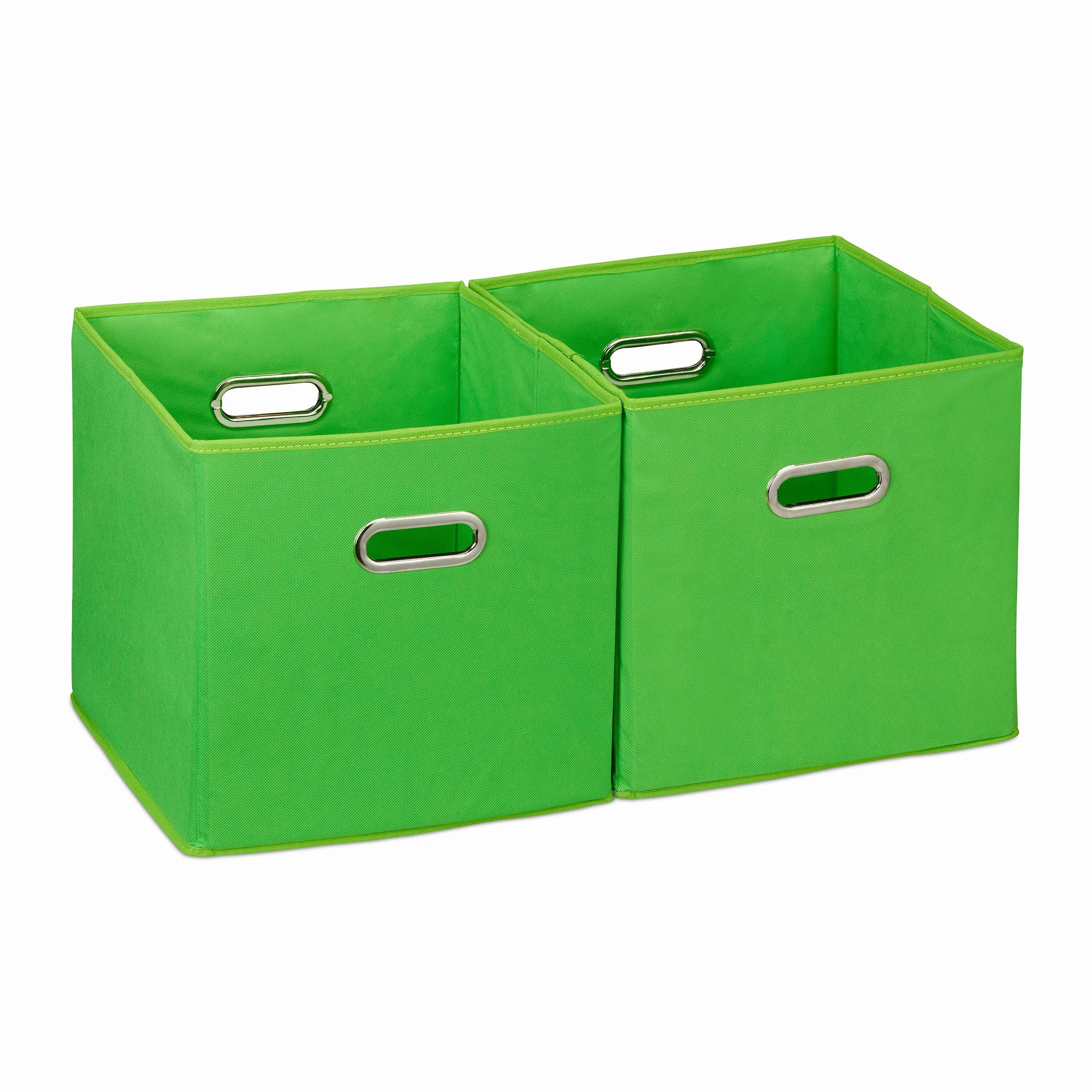 relaxdays Aufbewahrungsbox Stoff 2er Set, Grün günstig online kaufen