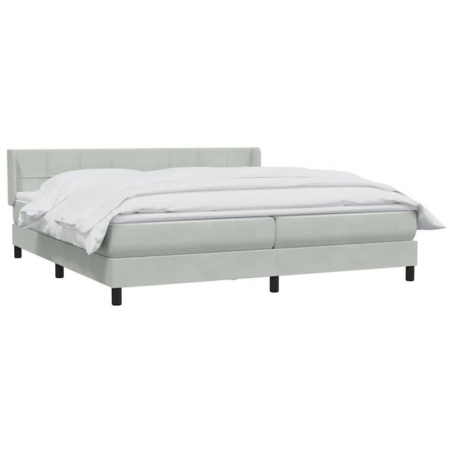 vidaXL Bett Boxspringbett mit Matratze Hellgrau 200x210 cm Samt günstig online kaufen