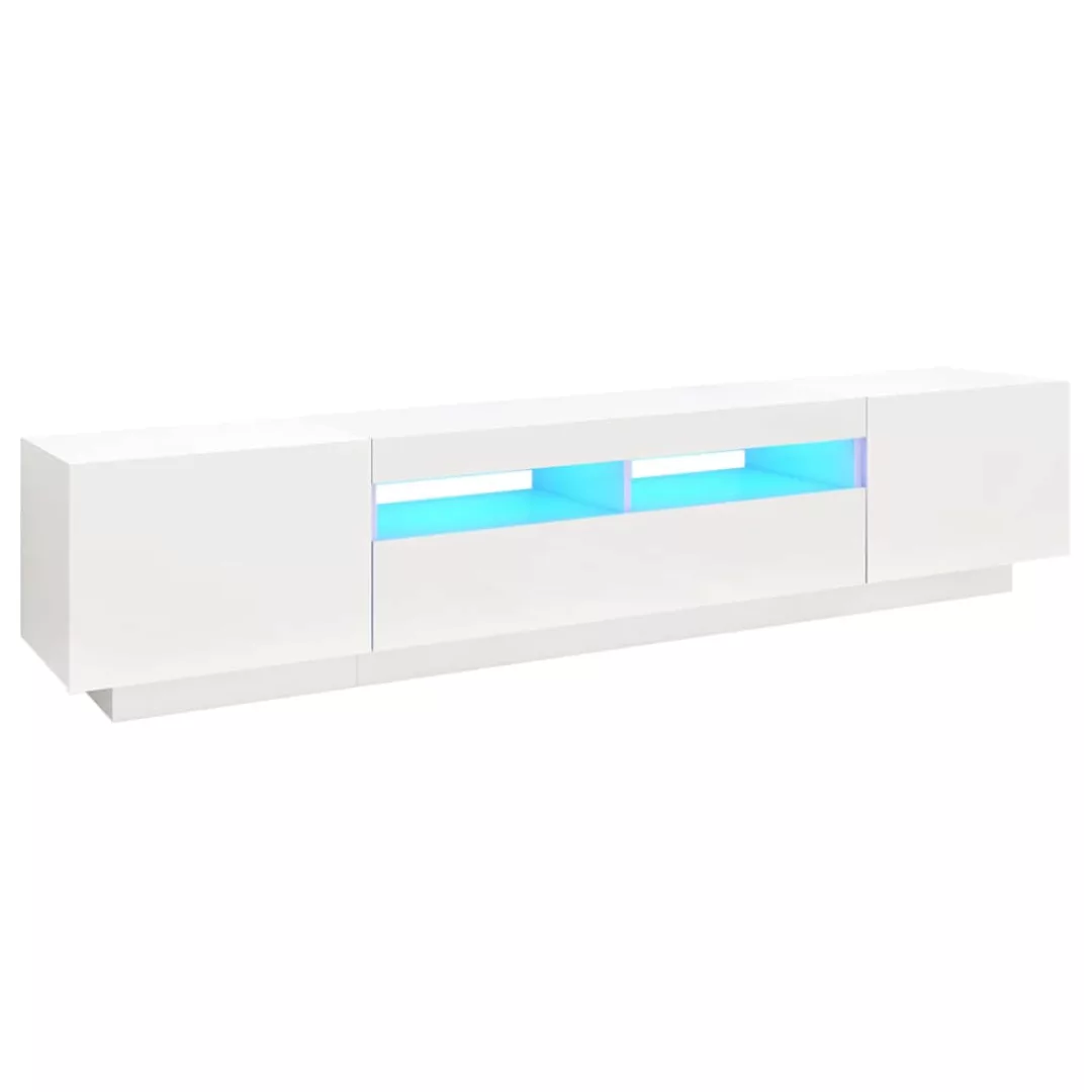 Tv-schrank Mit Led-leuchten Weiß 200x35x40 Cm günstig online kaufen