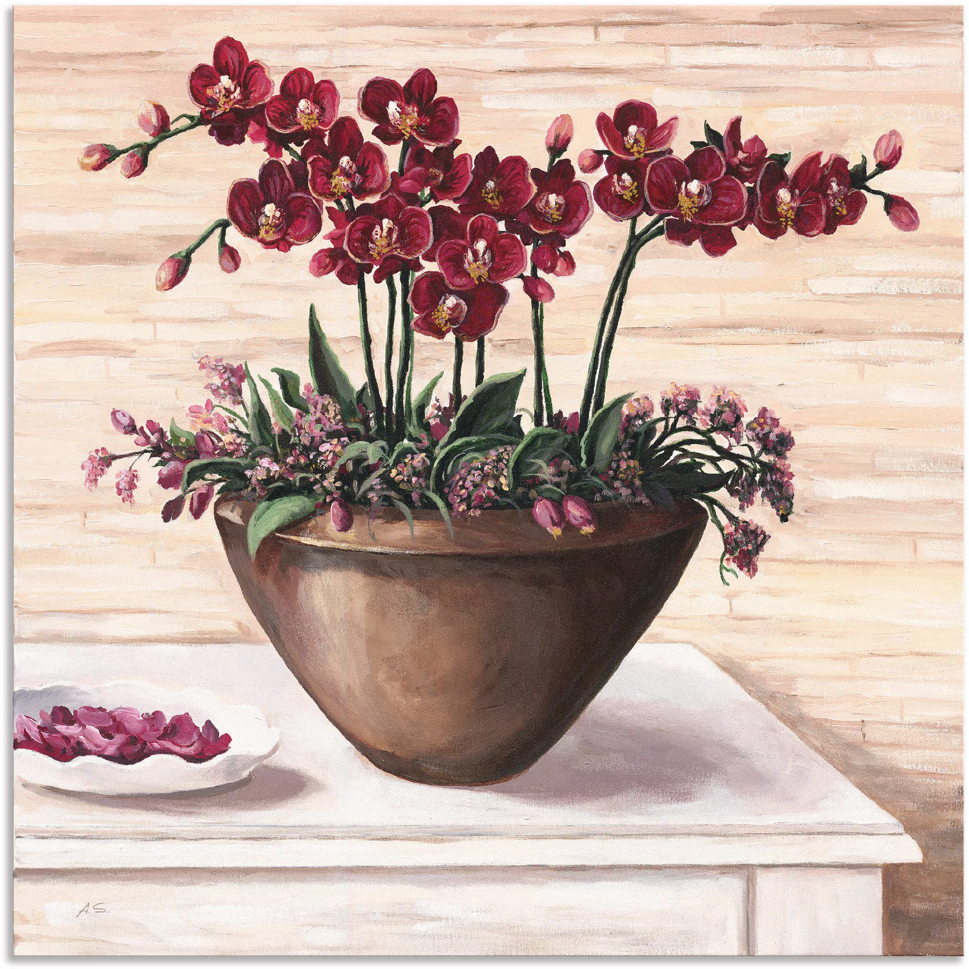 Artland Wandbild "Orchideen in Bordeaux", Blumen, (1 St.) günstig online kaufen
