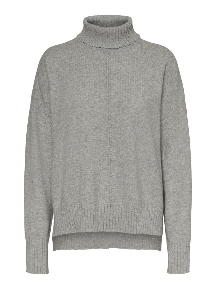 NOISY MAY Rollkragen Strickpullover Damen Grau günstig online kaufen