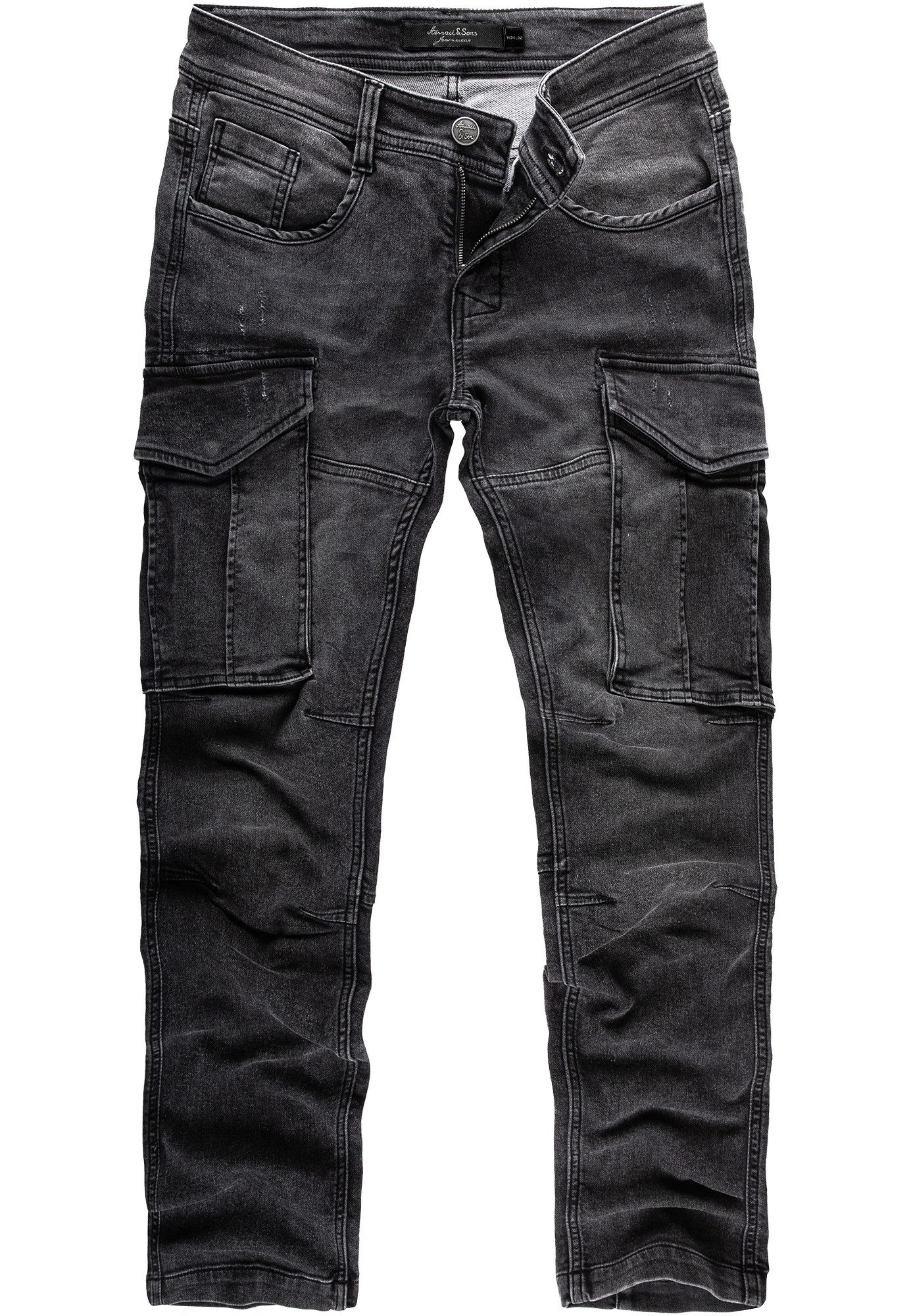 Amaci&Sons Cargojeans LINNDALE Sweathose im Denim günstig online kaufen