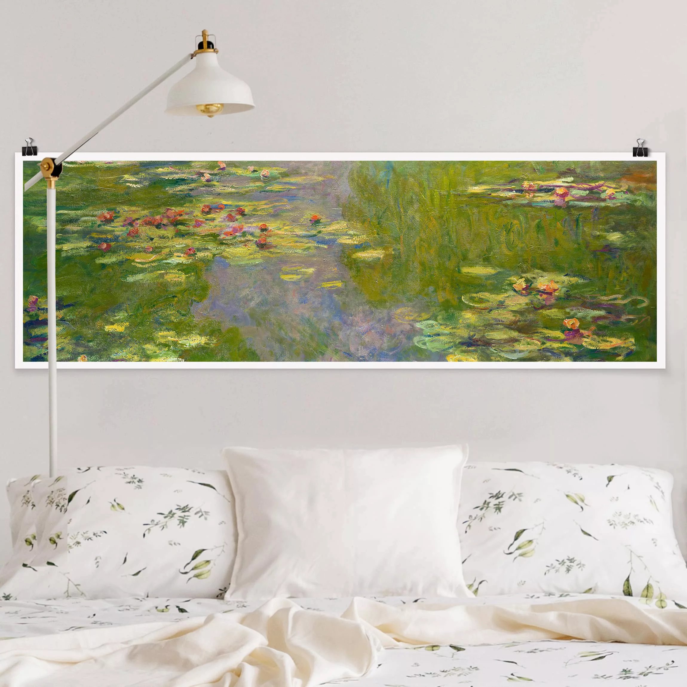 Panorama Poster Kunstdruck Claude Monet - Grüne Seerosen günstig online kaufen