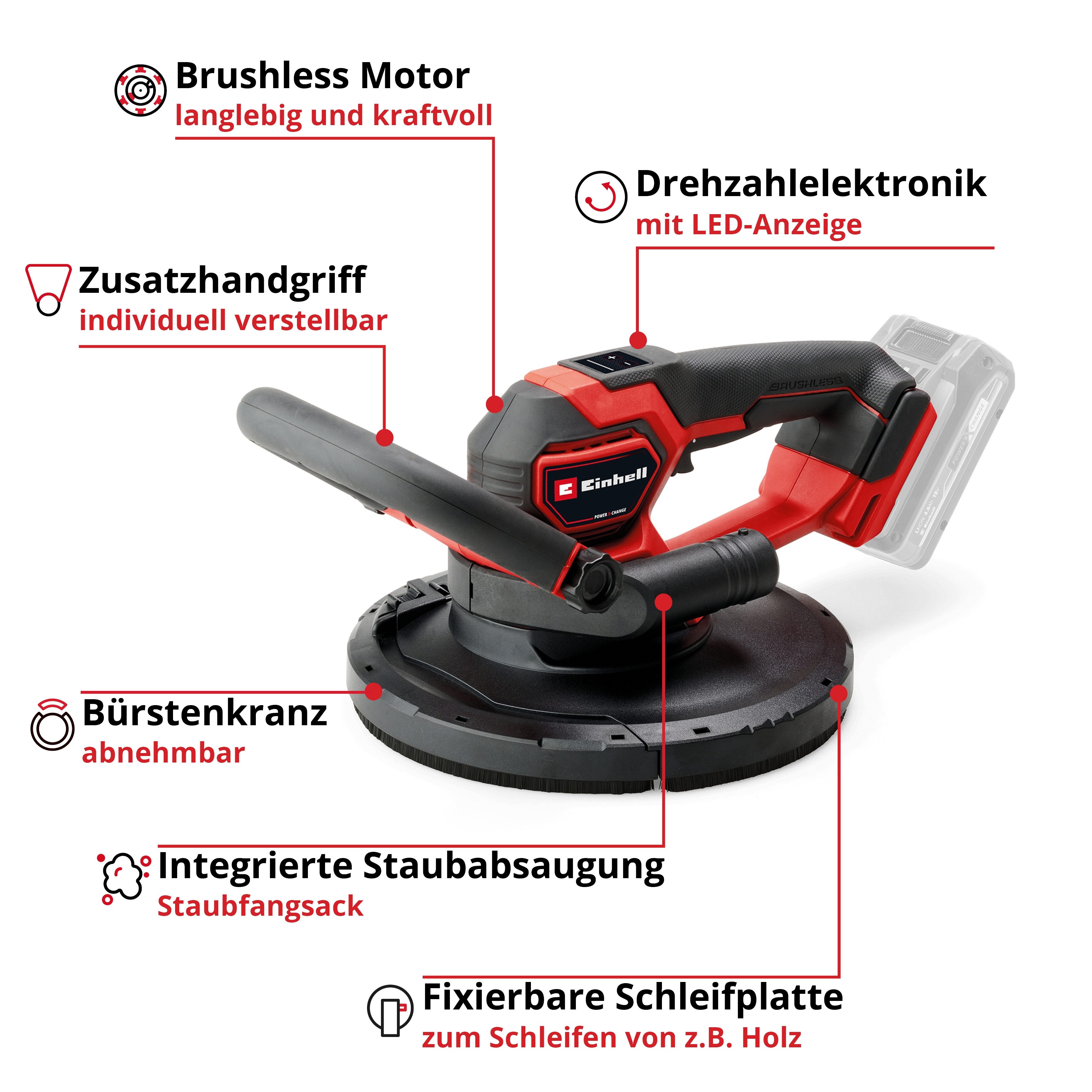 Einhell Akku-Trockenbauschleifer Professional TP-DWS 18/225 Li günstig online kaufen