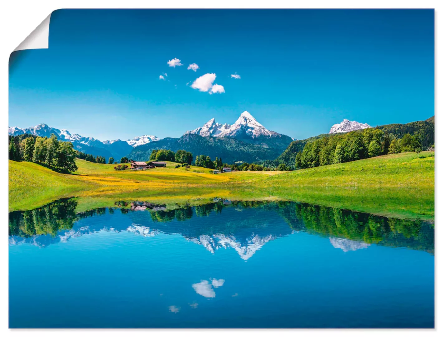 Artland Wandbild "Landschaft in den Alpen", Berge, (1 St.), als Alubild, Ou günstig online kaufen