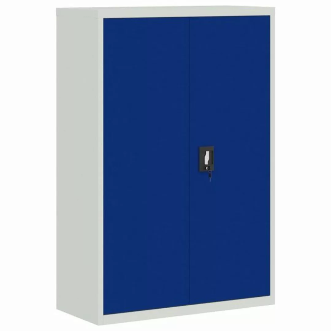 furnicato Aktenschrank Büroschrank Metall 90x40x140 cm Grau und Blau (1-St) günstig online kaufen