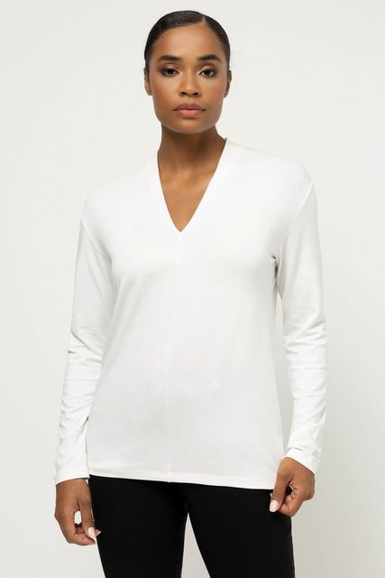 Gina Laura Longsleeve Shirt Oversized V-Ausschnitt Langarm günstig online kaufen