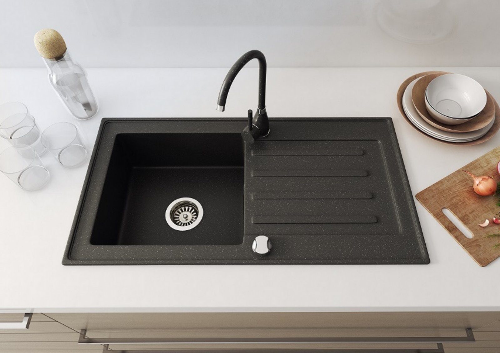 Faizee Möbel Granitspüle Hochwertige Graniteinbauspüle Alisha günstig online kaufen
