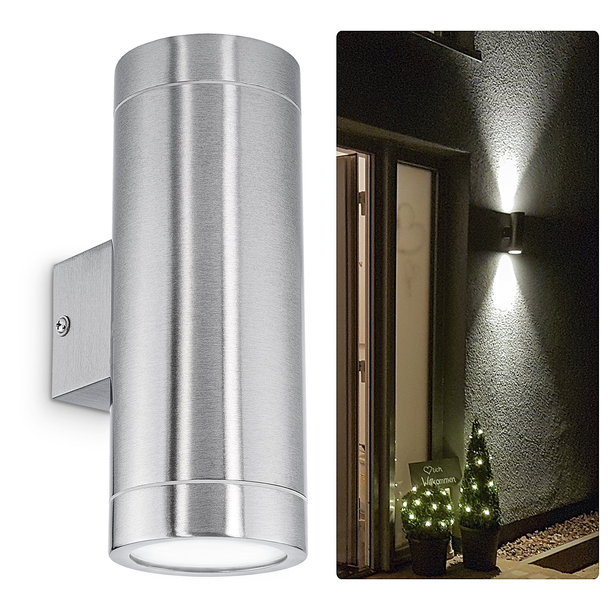 SSC-LUXon LED Außen-Wandleuchte Edelstahl LED Wandleuchte günstig online kaufen