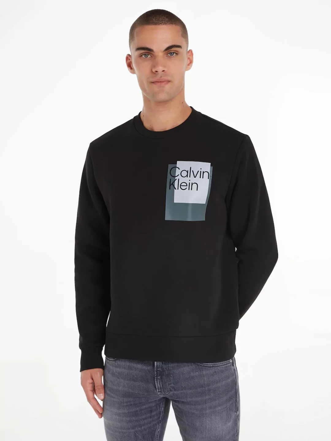 Calvin Klein Sweatshirt "OVERLAY BOX LOGO SWEATSHIRT" günstig online kaufen