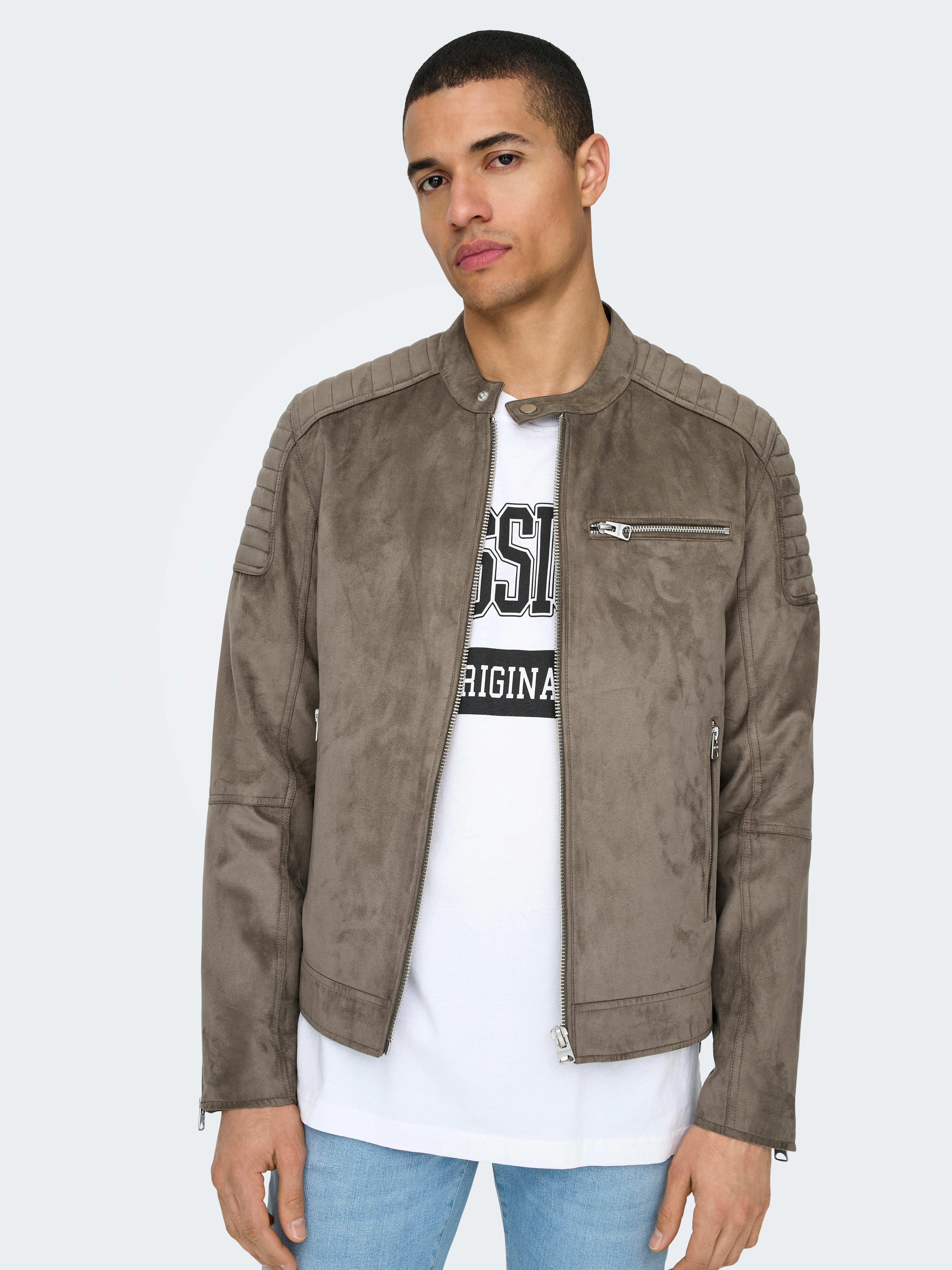 ONLY & SONS Lederimitatjacke "ONSGUS FAUX SUEDE RACER JACKET OTW NOOS", ohn günstig online kaufen