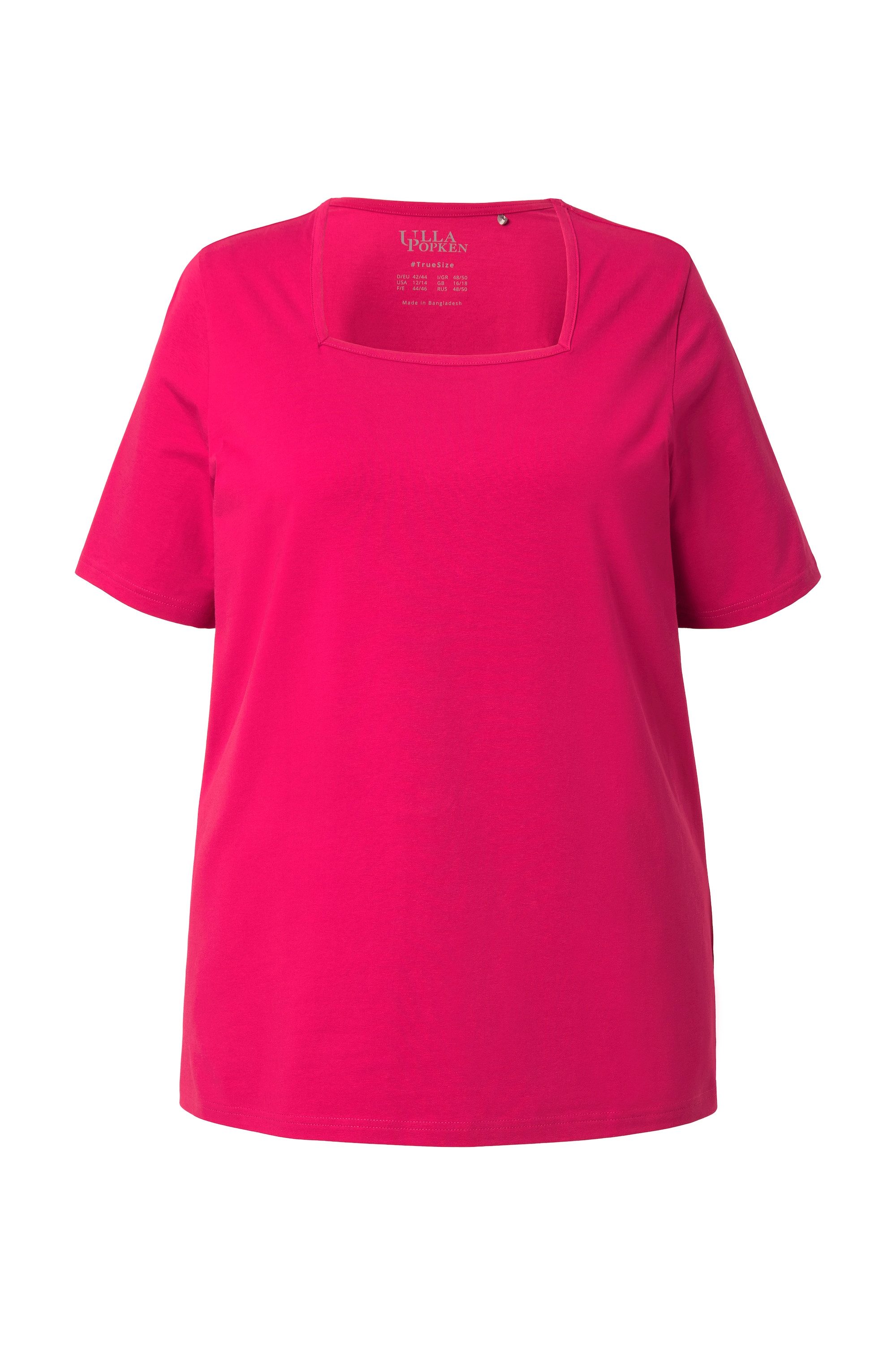 Ulla Popken T-Shirt T-Shirt A-Linie Carré-Ausschnitt günstig online kaufen