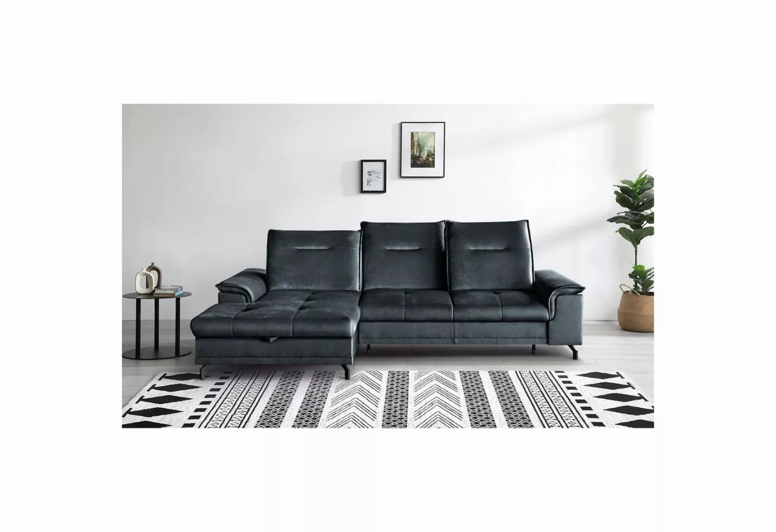 Beautysofa Ecksofa Bruno mini, moderne Ecke mit verstellbaren Kopfstützen, günstig online kaufen