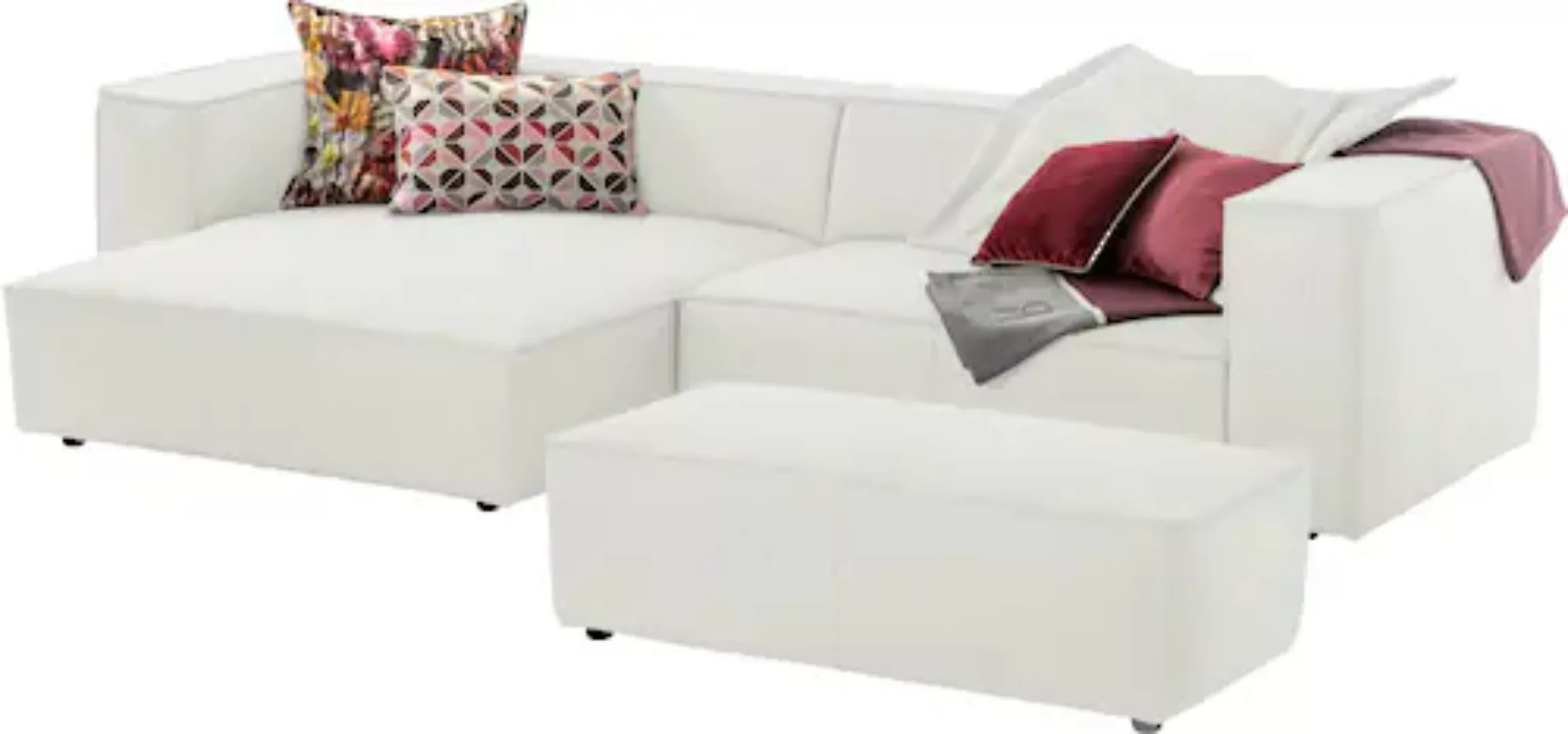 W.SCHILLIG Ecksofa "around-the-block", mit eleganter Biese, mit Federkern günstig online kaufen