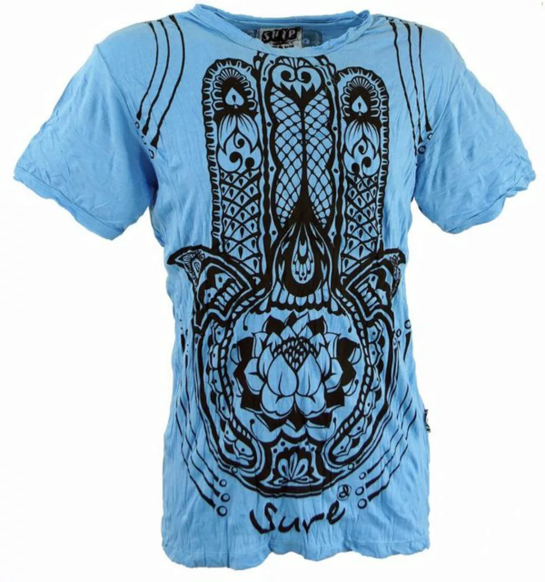 Guru-Shop T-Shirt Sure Herren T-Shirt Fatimas Hand - hellblau alternative B günstig online kaufen