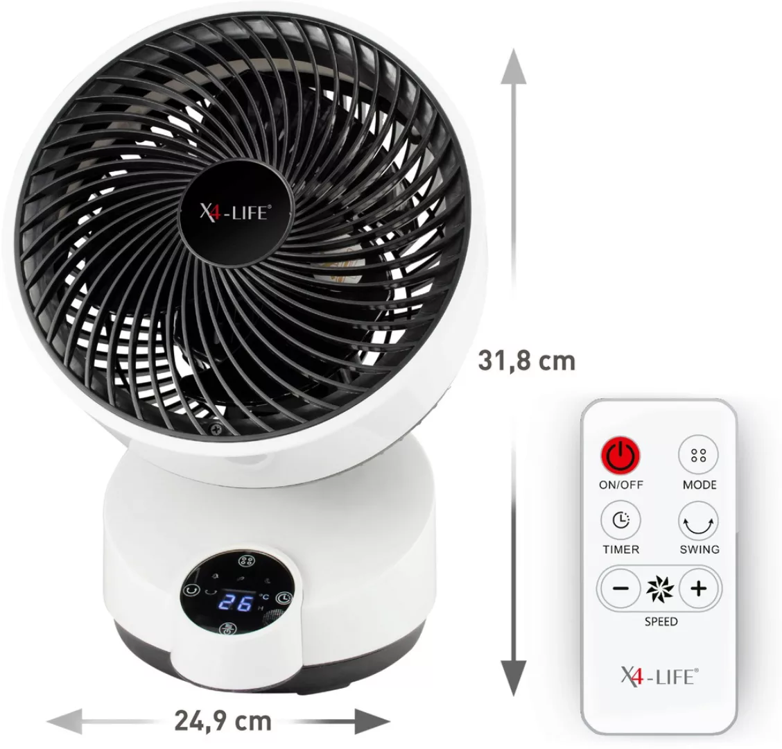 X4-Life Tischventilator »Fan Pinguin DX«, mit Timer und Fernbedienung günstig online kaufen