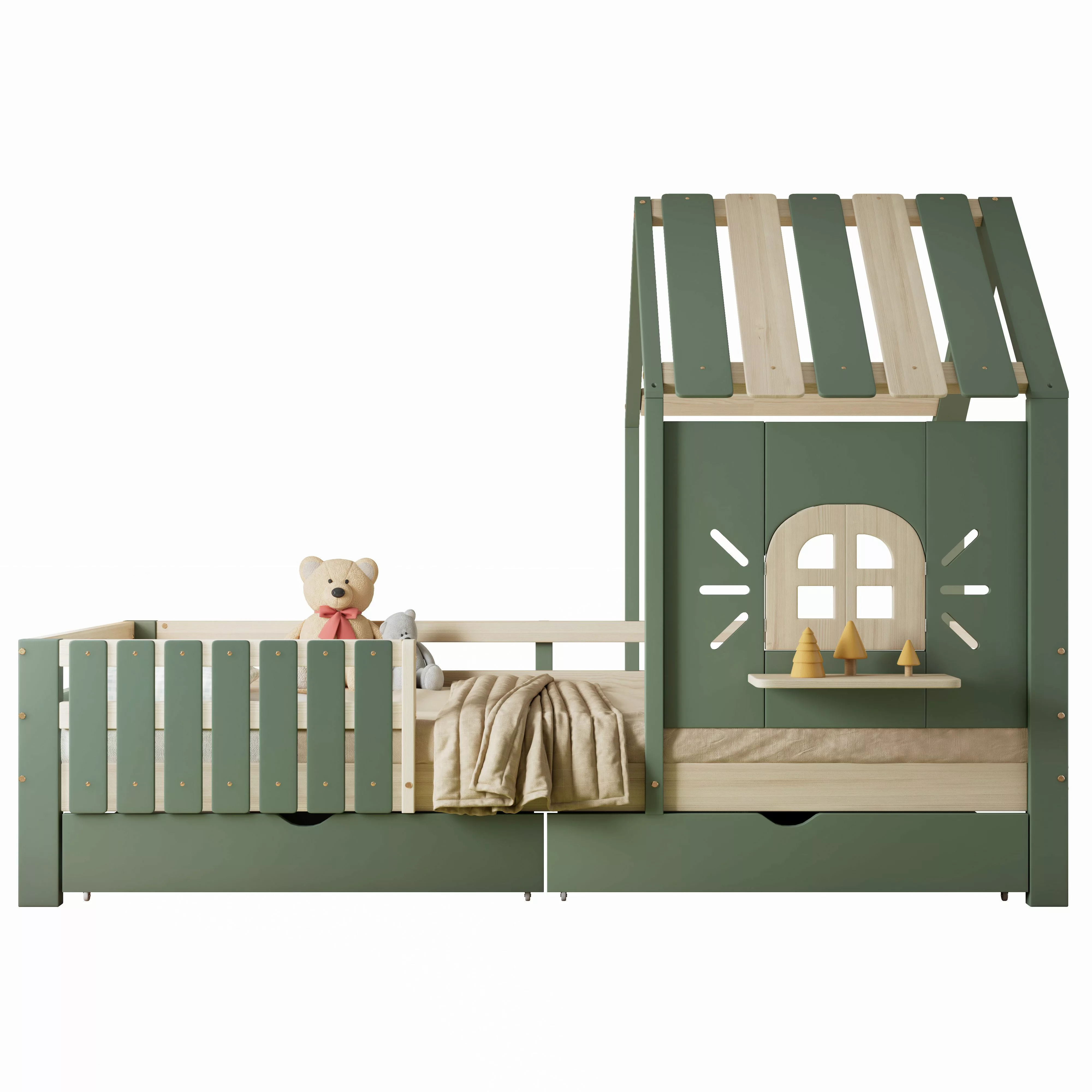 REDOM Kinderbett mit Dach & Fenster, günstig online kaufen