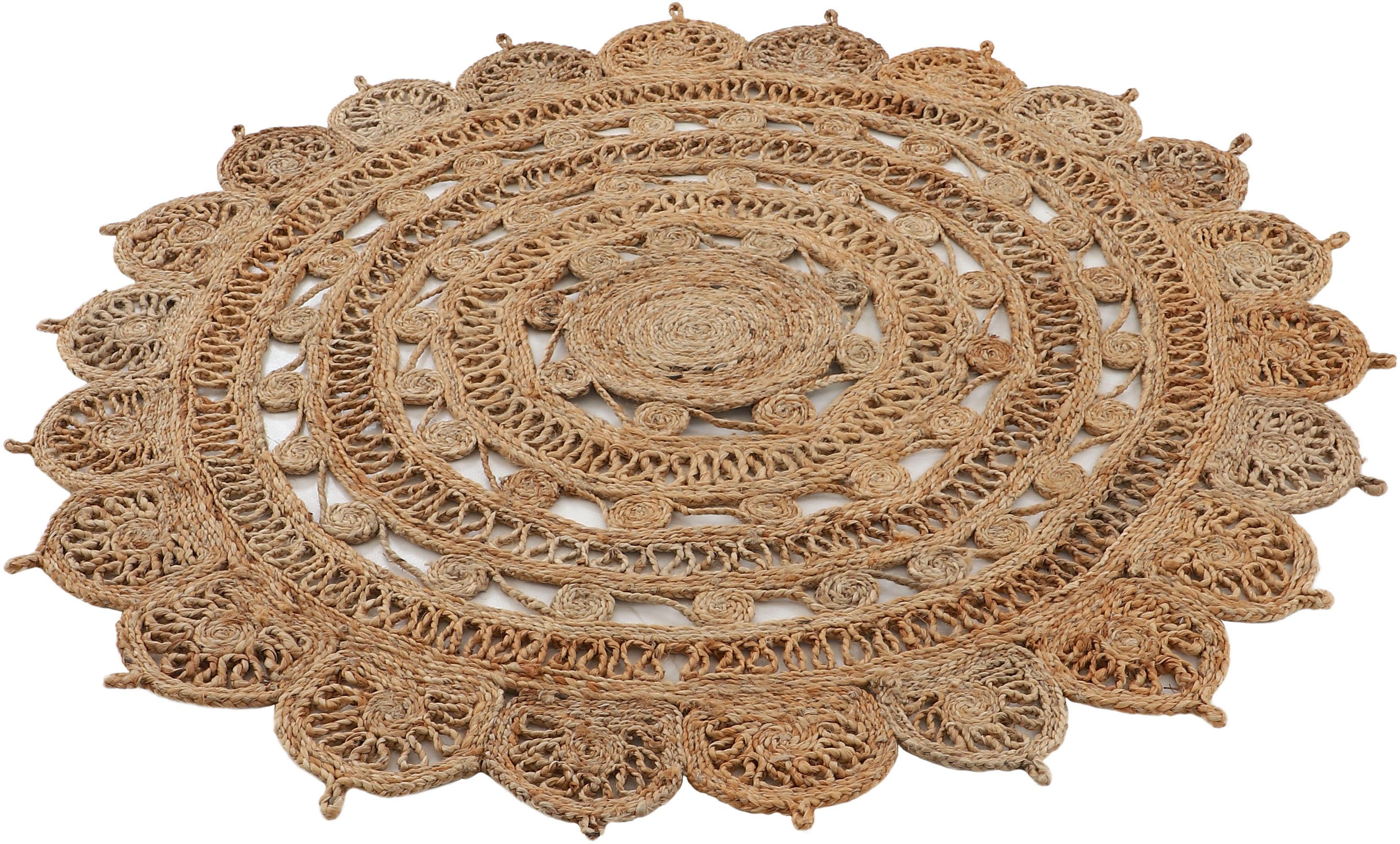 carpetfine Teppich »Cate Juteteppich Naturfaser«, rund, 5 mm Höhe, 100 % ge günstig online kaufen