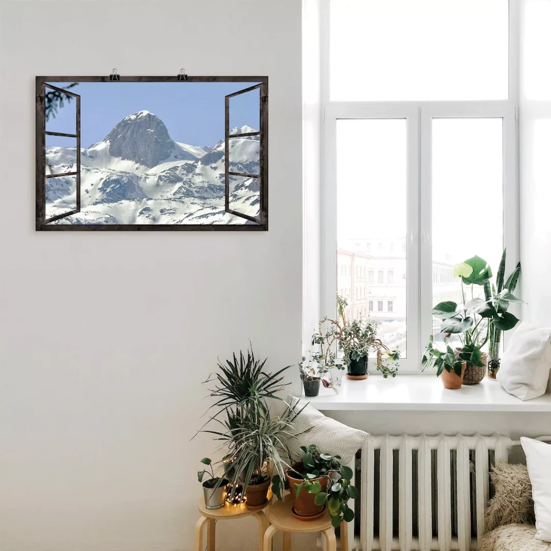 Artland Poster "Fensterblick - Reiteralm", Berge, (1 St.), als Alubild, Lei günstig online kaufen