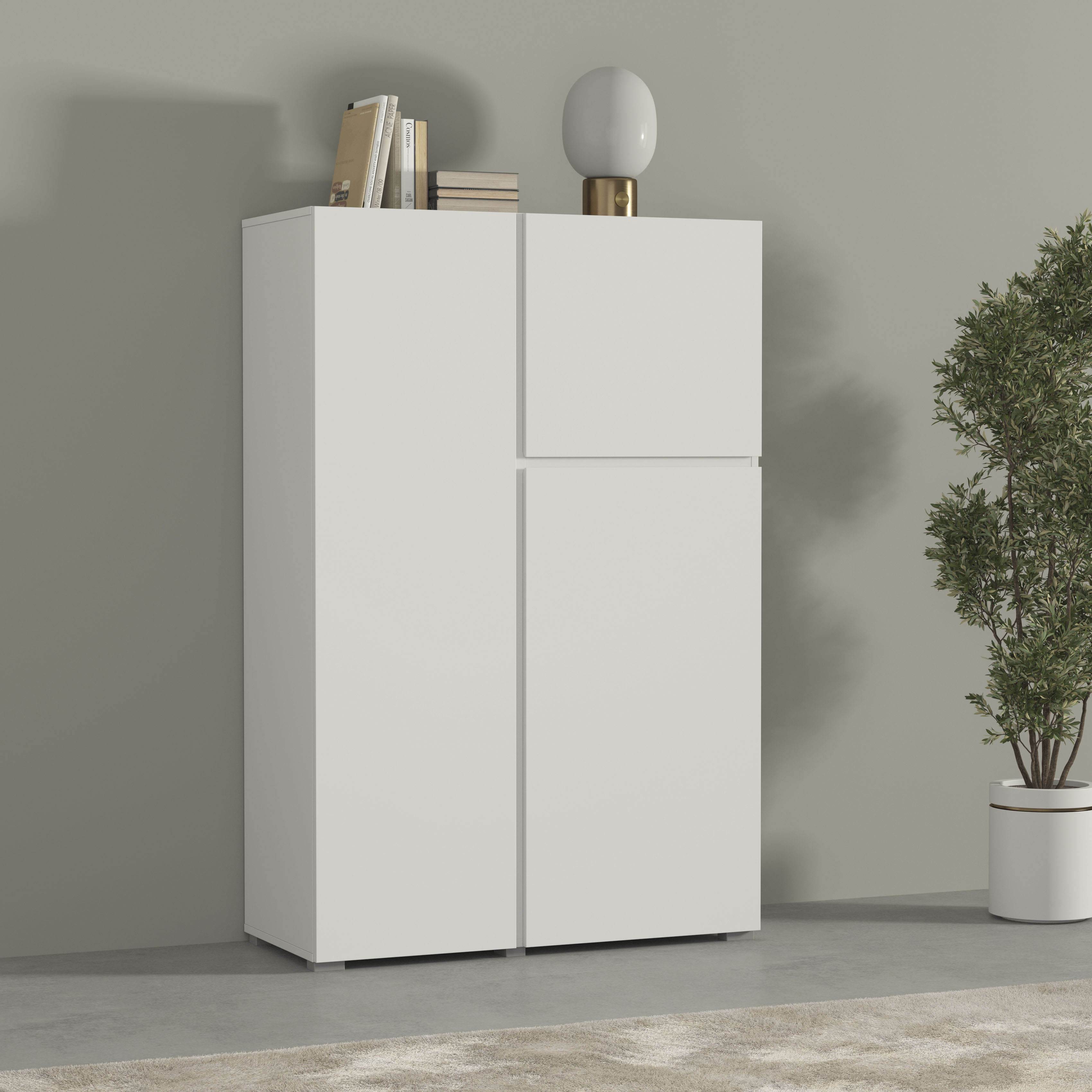 INOSIGN Highboard "Asymetric, Breite 92 cm, moderne grifflose Hochkommode m günstig online kaufen