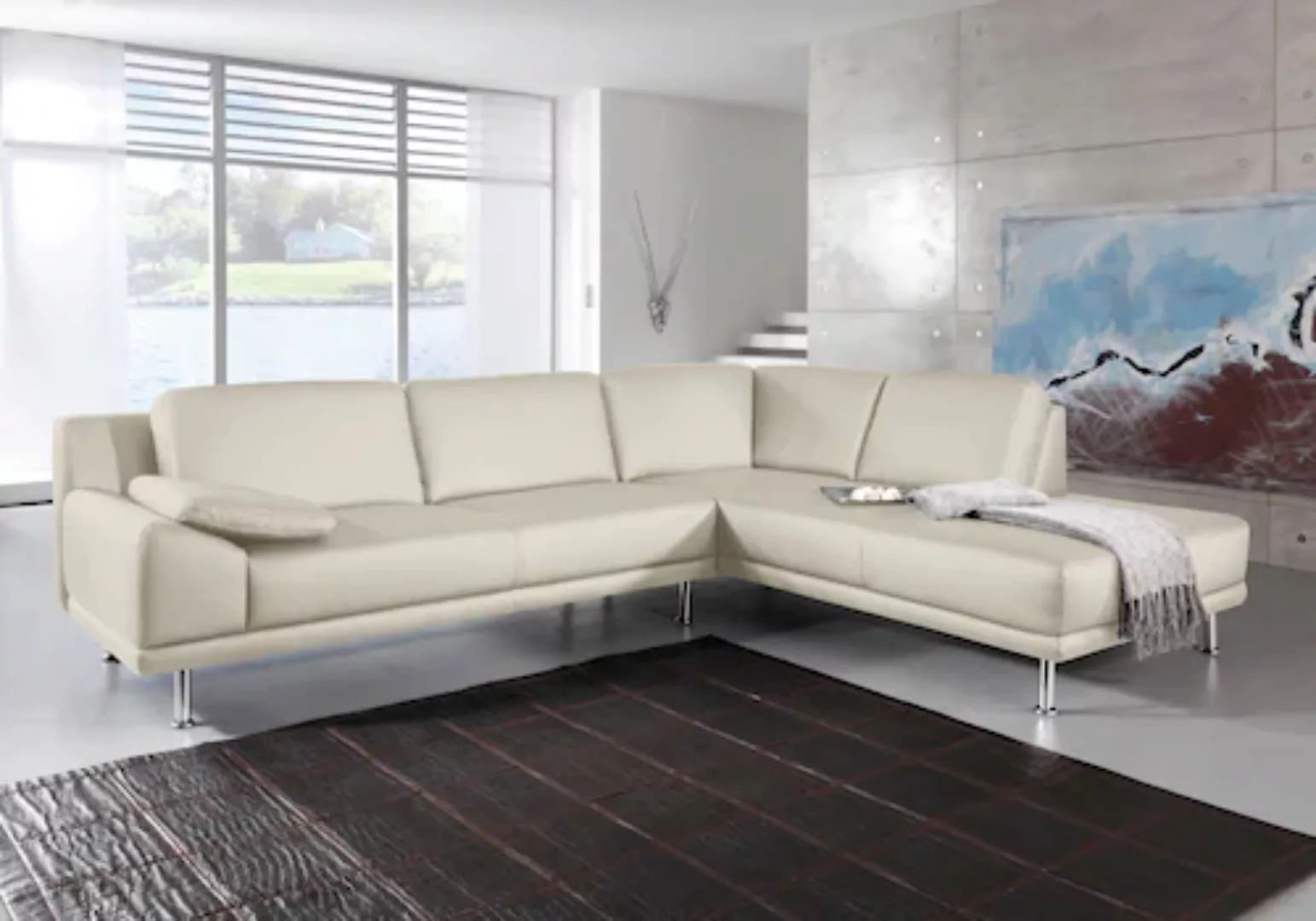 Places of Style Ecksofa Lisa L-Form, mit Chrom Füßen günstig online kaufen