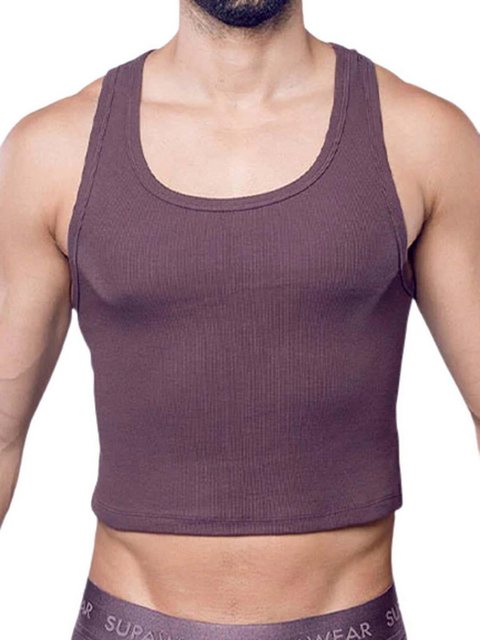 Supawear T-Shirt Supawear Ribbed Cropped Singlet Tank Top Peppercorn L günstig online kaufen