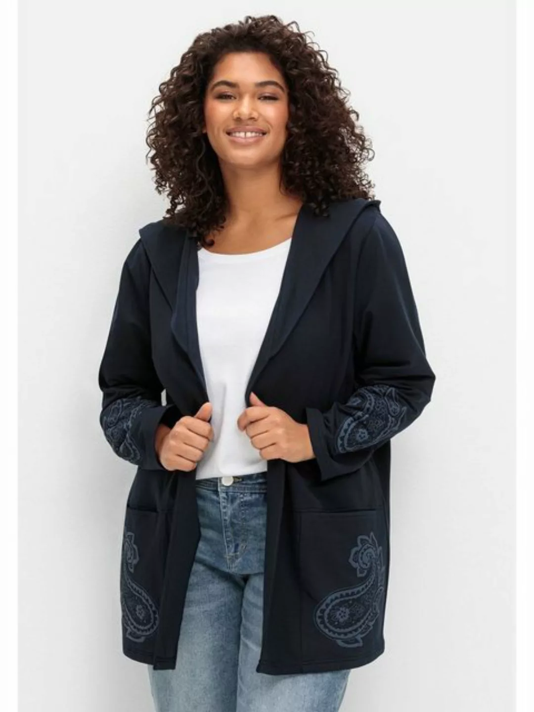 sheego by Joe Browns Sweatjacke Große Größen mit Paisleydruck günstig online kaufen