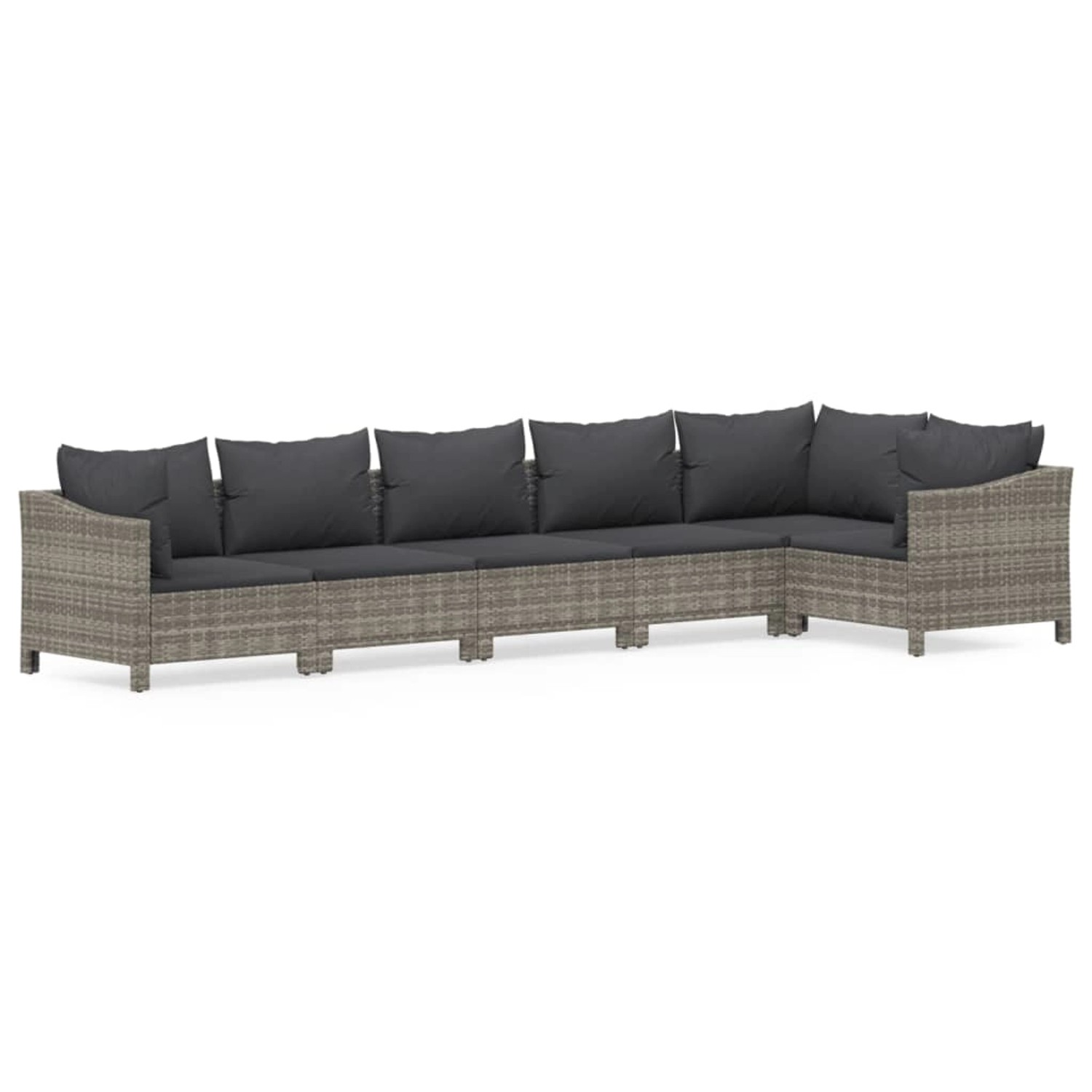 vidaXL 6-Tlg Garten-Lounge-Set mit Kissen Grau Poly Rattan 3187276 günstig online kaufen