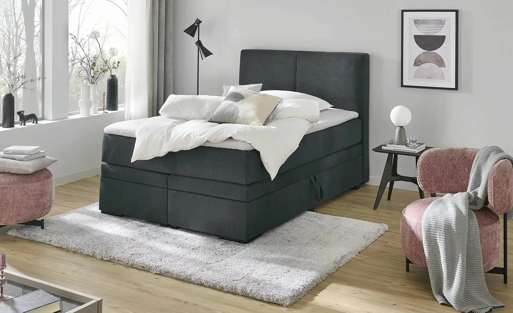 Boxi Boxspringbett mit Bettkasten Boxi Classic ¦ grau ¦ Maße (cm): B: 140 H günstig online kaufen