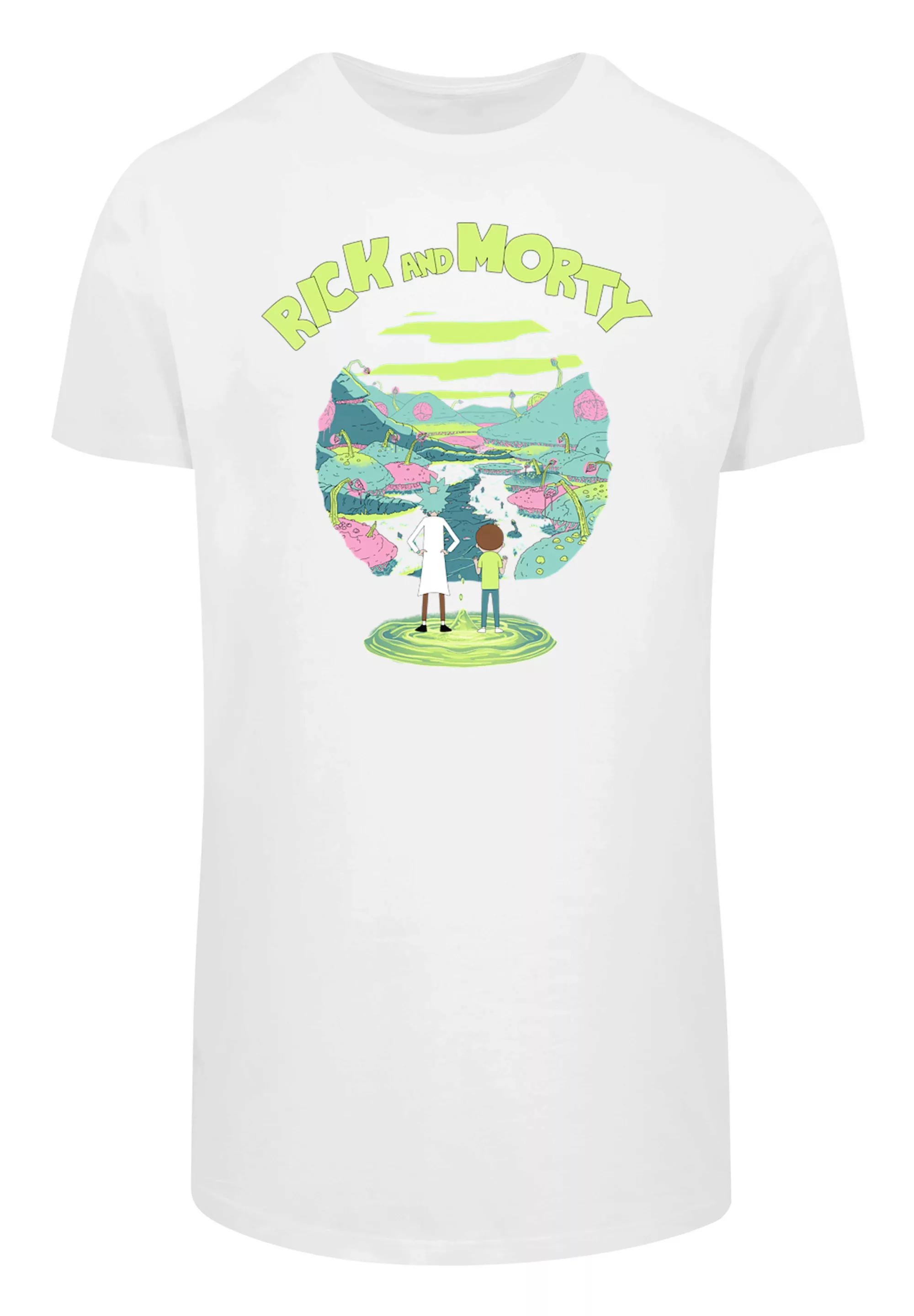 F4NT4STIC Kurzarmshirt "F4NT4STIC Herren Rick and Morty with Shaped Long Te günstig online kaufen