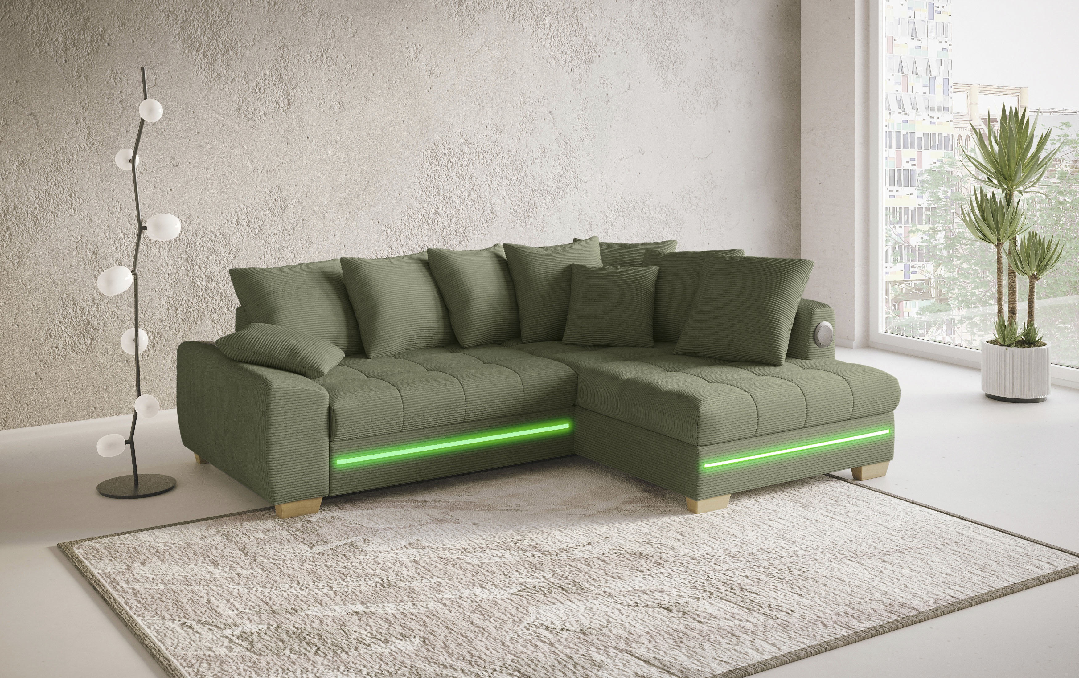 Mr. Couch Ecksofa "Nikita II, L-Form", mit Kaltschaum, RGB-LED, Soundsystem günstig online kaufen